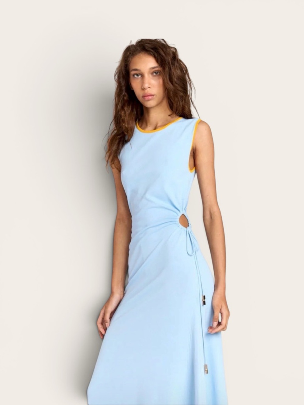 Romy Lou Lou Maxi Dress with cutout Blue Small, Medium NWT - Picture 2 of 11